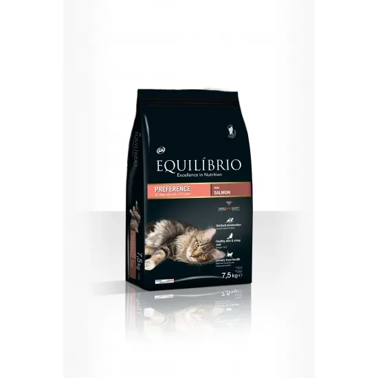 Equilibrio Adult Cat Salmon - Пълноценна храна за израснали котки със сьомга 7.5 кг