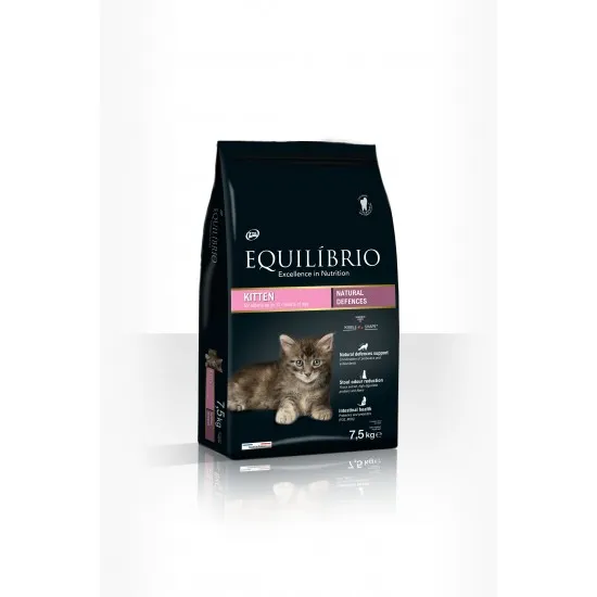 Equilibrio Kitten - Пълноценна храна за подрастващи котенца от всички породи 7.5 кг
