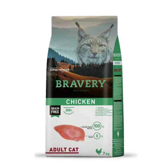 Bravery Chicken Adult Cat - Пълноценна храна за израснали котки с пилешко 7 кг