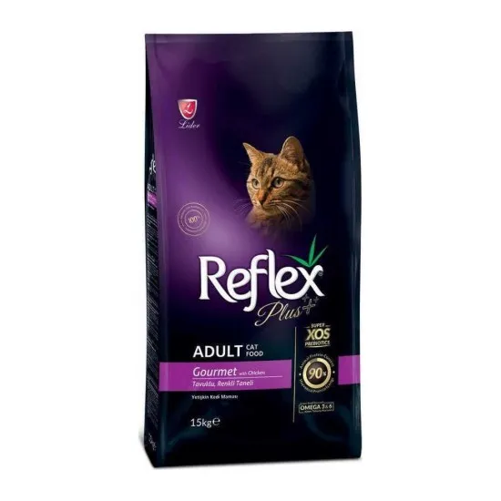 Reflex Plus Gourmet Adult Cat - Пълноценна храна за израснали котки от всички породи с пилешко месо.