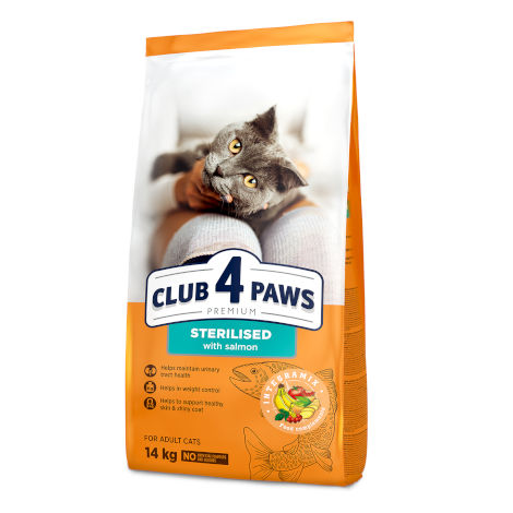 CLUB 4 PAWS PREMIUM Sterlised със Сьомга - НАСИПНА за кг