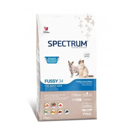 Spectrum Fussy 34 - Пълноценна храна за израснали котки с капризен или нередовен апетит 12 кг (Copy)