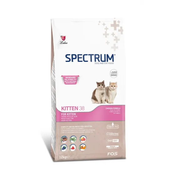 Spectrum Kitten 38 - Пълноцанна храна за котенца на възраст от 2 до 12 месеца, както и израснали котки по време на бременност и кърмене - НАСИПНА за кг