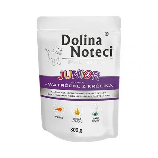 Dolina Noteci Premium Dog Junior Rabbit liver - Пауч за подрастващи кучета със заешки дроб 300 гр