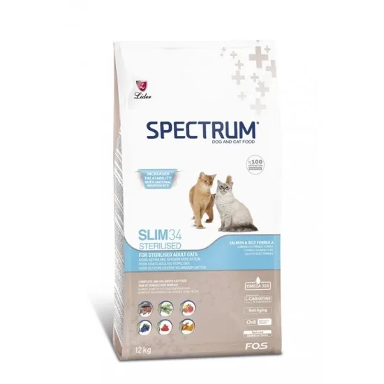 Spectrum Slim 34 - Пълноценна храна за израснали котки със склонност към напълняване или кастрирани - НАСИПНА за кг